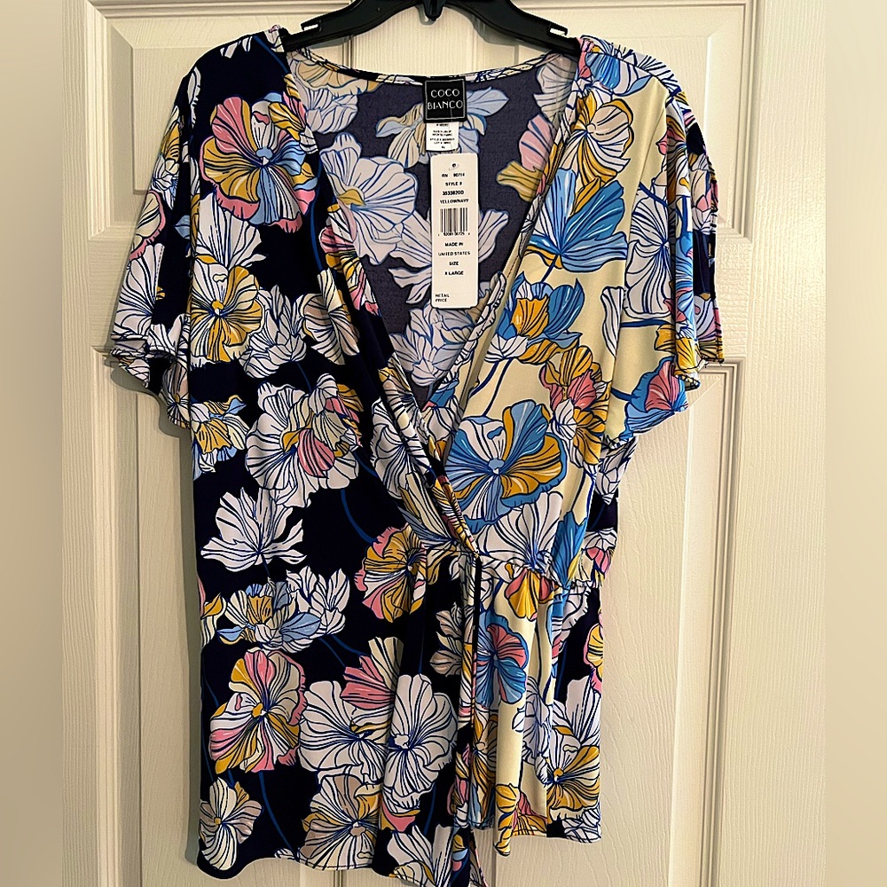 CLOSEOUT! Price as marked Cute Wrap blouse!